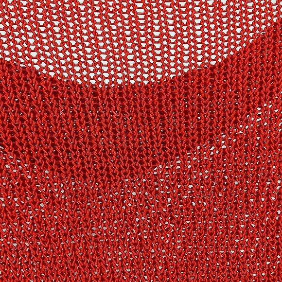 Ann Taylor Lightweight Loose Knit Mesh V Neck Sweater Orange - Picture 6 of 7